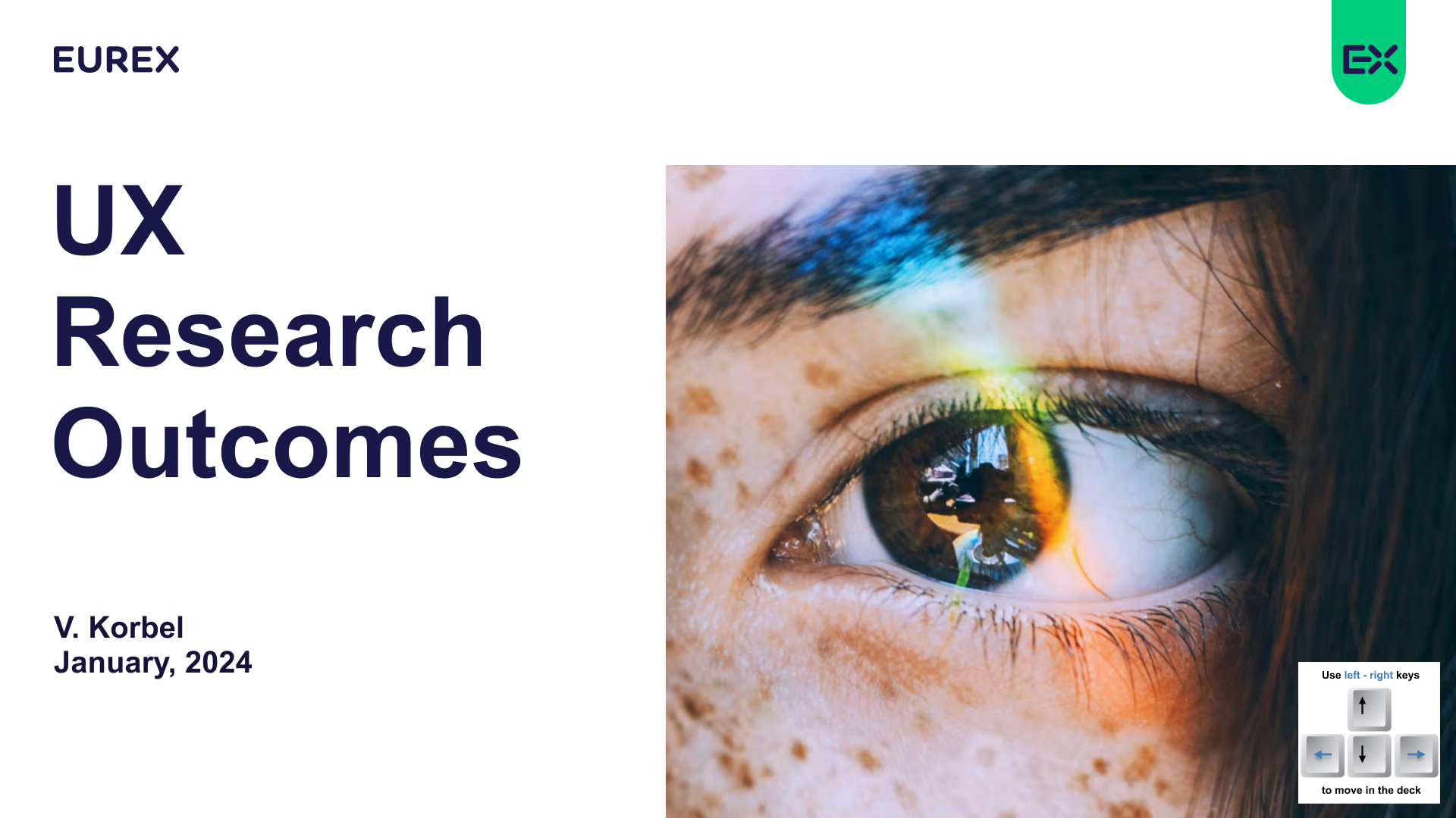 UX Research Outcomes deck for Eurex Risk Monitor