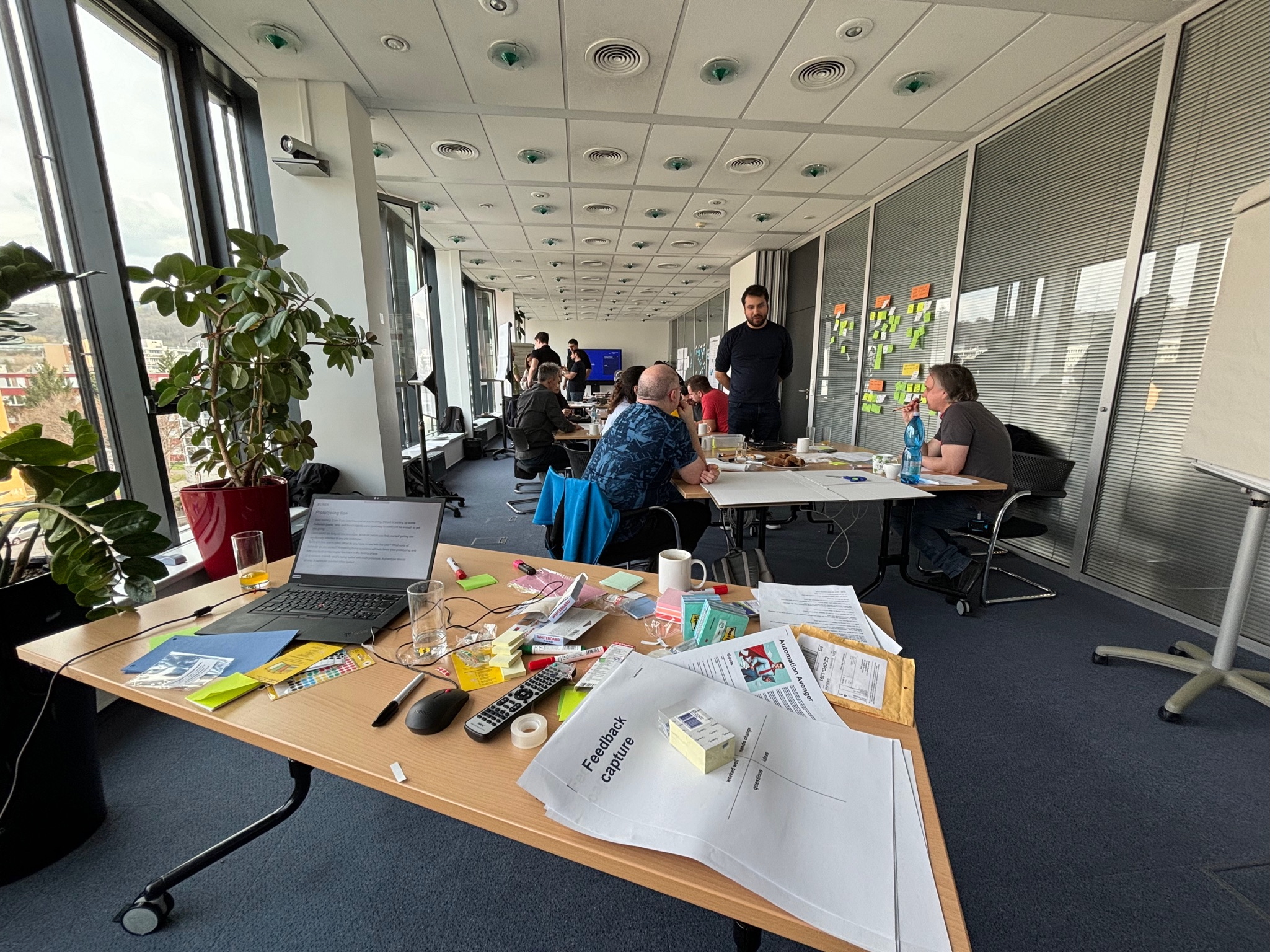 Deutsche Börse UX workshop with participants sketching and prototyping