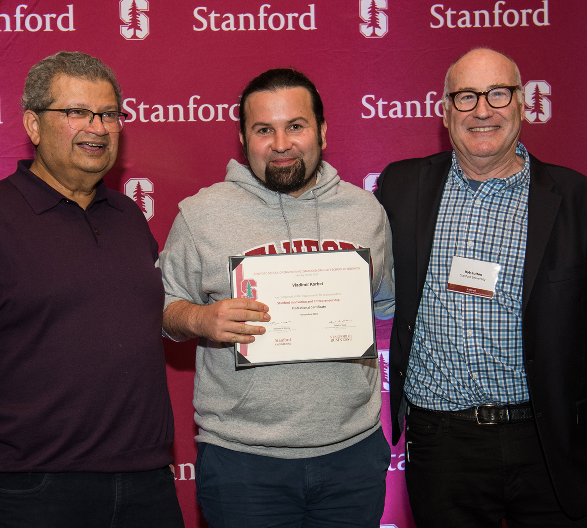 Vlad Korbel with Stanford d.school professors